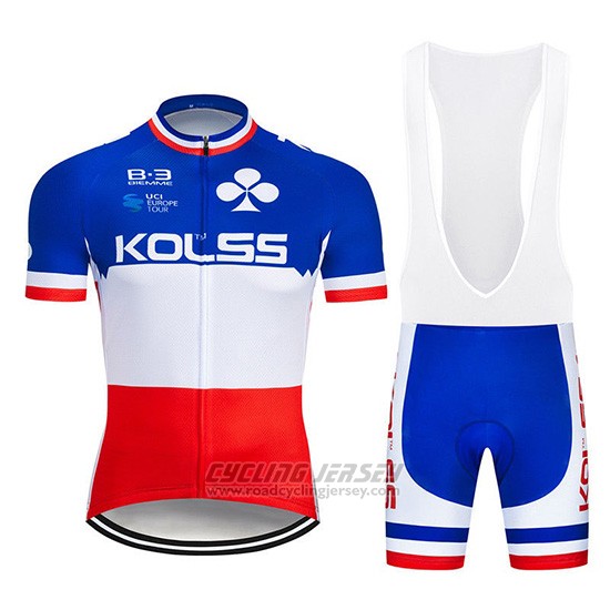 2019 Cycling Jersey Kolss Champion France Short Sleeve and Overalls
